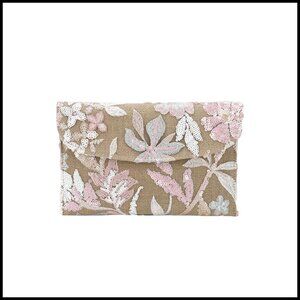 Floral Embroidery Sequin Evening Clutch Elegant Party Purse Beaded Details